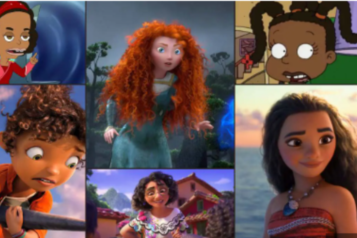 Cartoon characters with curly hair